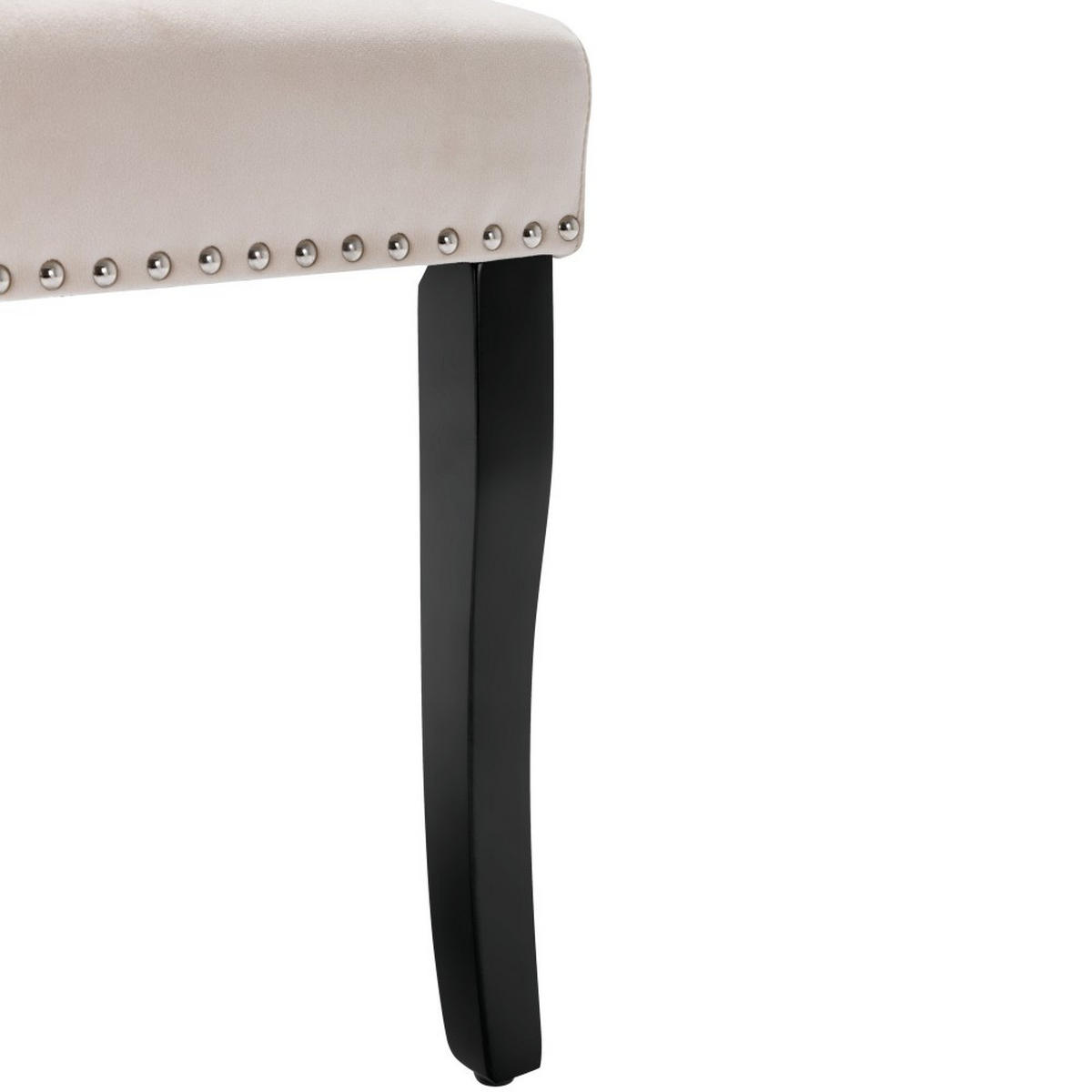 STUHL-SET 2 Stück in Beige Samt - Beige, Textil (45/100/61cm) - KOMHTOM