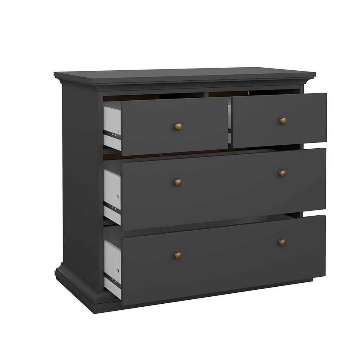 KOMMODE Schwarz - Schwarz, Holzwerkstoff (96/87/48cm) - ebuy24