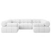 WOHNLANDSCHAFT modulares Sofa Birno-U1 - 285x190x70 cm Weiß Bouclé - Weiß, Holzwerkstoff/Textil (285/70/190cm) - ALTDECOR