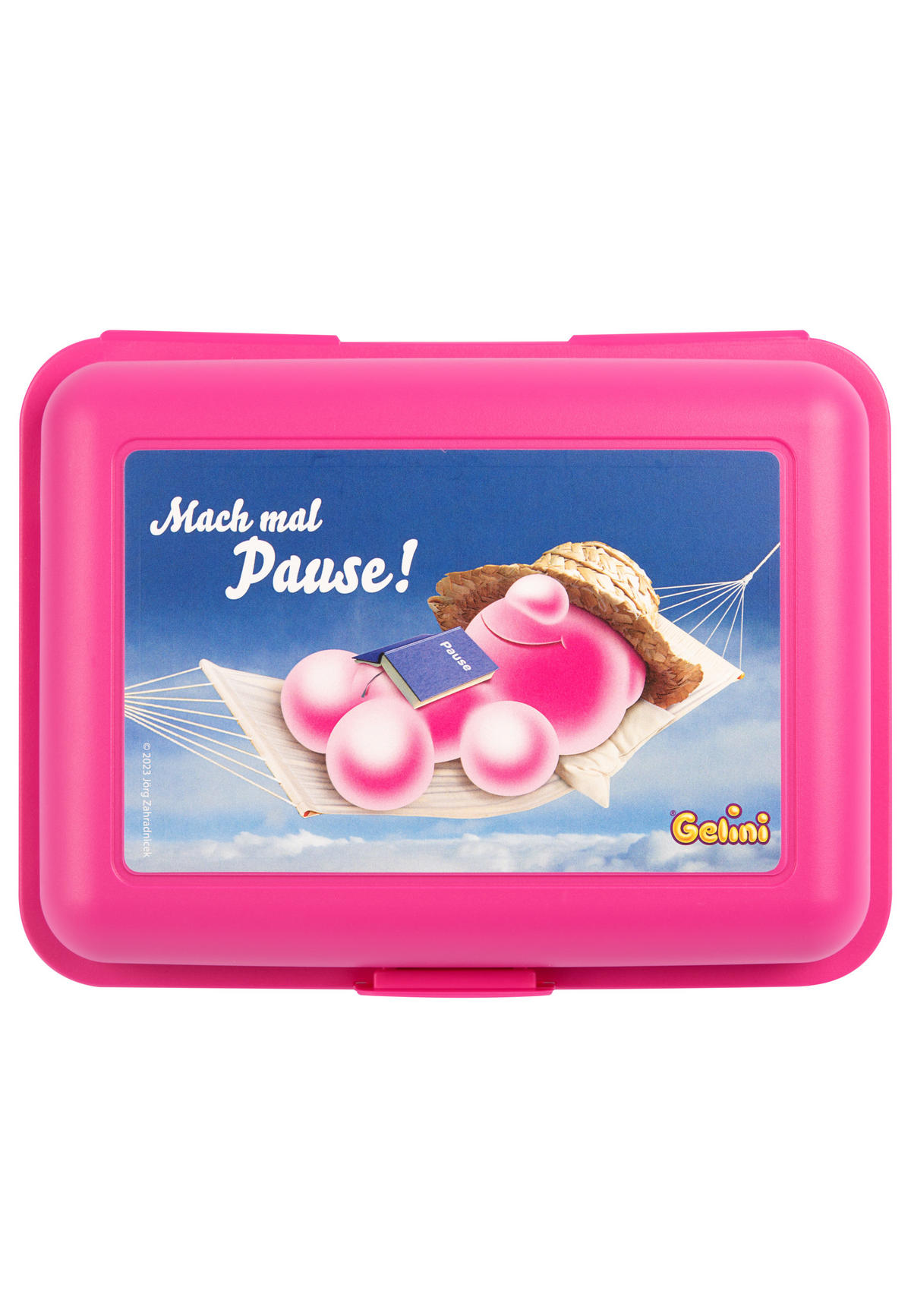 BROTDOSE Gelini Mach mal Pause Rosa 17,5 x 12,8 x 6,9 cm - Rosa, Kunststoff (17.5/6.9/12.8cm) - United Labels