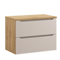 WASCHBECKENUNTERSCHRANK 80 cm 2 Teile - Ocean Beige O BM442 in Beige / Geölter Eiche - Beige, Holz (80/57/46cm)