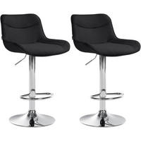 BARHOCKER 2er Set Vulcano Stoff chrom schwarz - Chromfarben/Schwarz, Textil/Metall (49/106/51cm) - TPFLiving