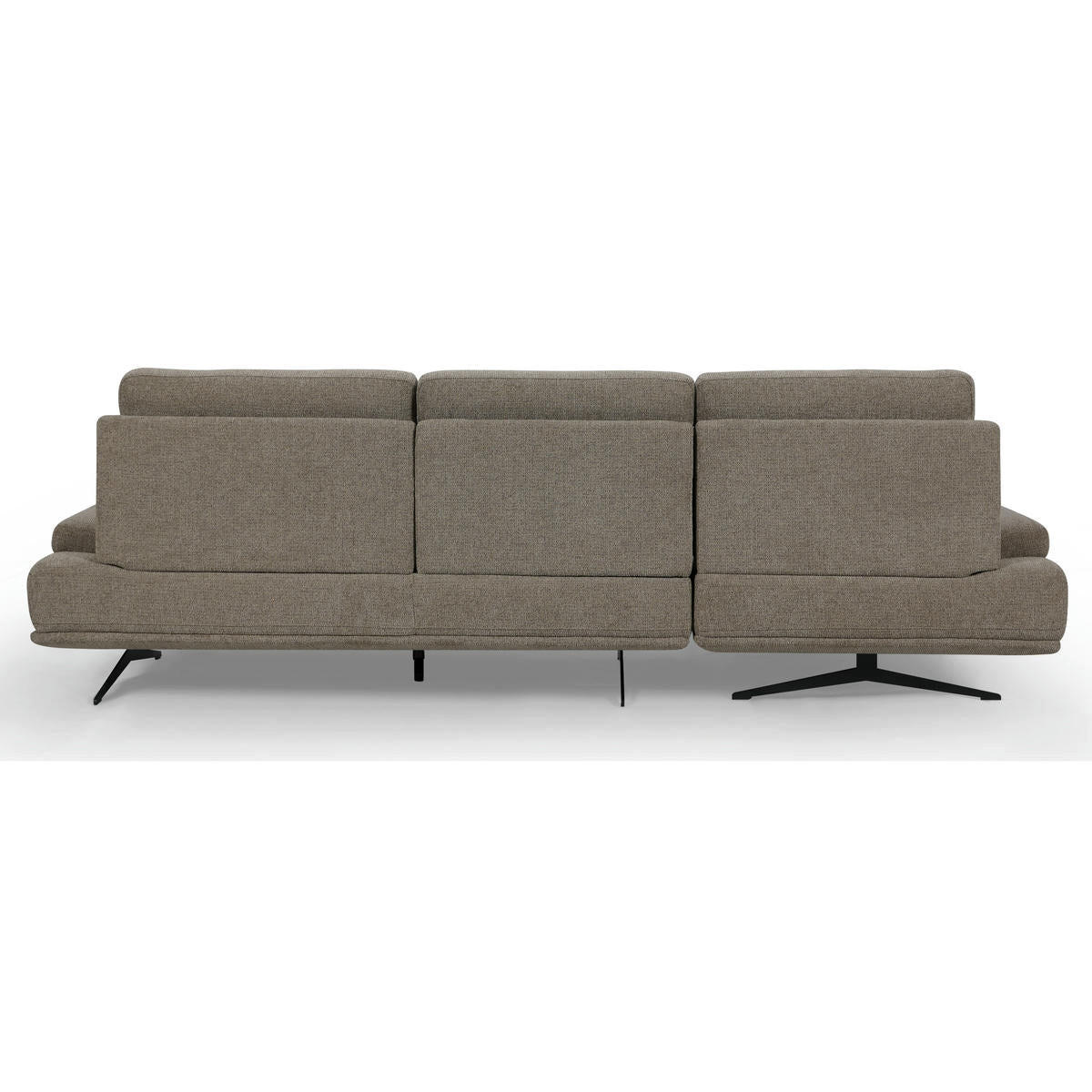 ECKSOFA Webstoff Braun - Schwarz/Braun, Textil/Metall (304/176cm) - Furnhouse