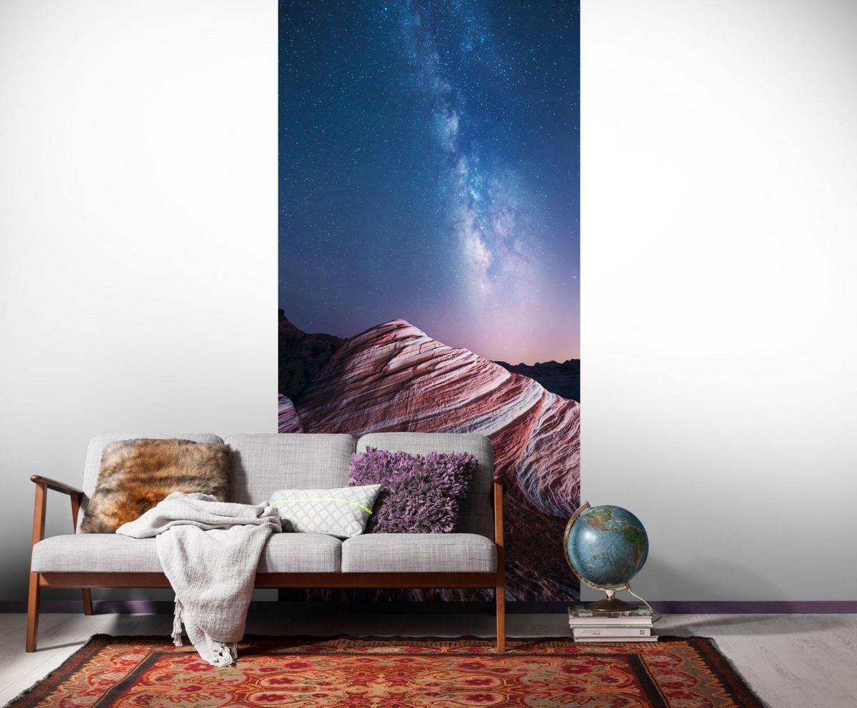 FOTOTAPETE Sternenhimmel 100 x 250 cm - Blau, Papier (100/250cm) - Sanders & Sanders