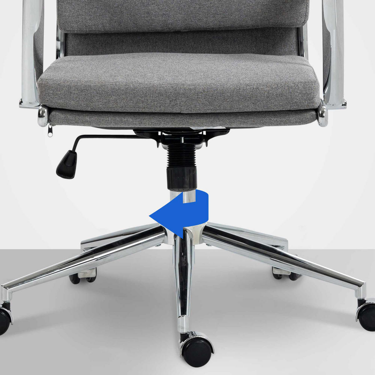 BÜROSTUHL Cyron Stoff grau - Chromfarben/Grau, Textil/Metall (61/115/65cm) - TPFLiving