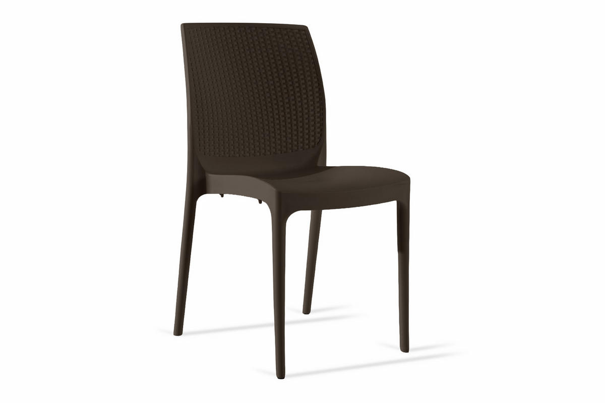 GARTENSTUHL RANTU 4-tlg, Braun - Braun, Kunststoff (45/84/55cm) - KONSIMO®