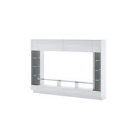 WOHNWAND BLAKE 213/38/186 cm Weiß Hochglanz/Antisol mit LED - Weiß, Holzwerkstoff (213/186/38cm) - Lookway