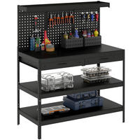 WERKBANK DE-18999 272 kg Traglast, Lochwand, 2 Schubladen Schwarz - Schwarz, Metall (61/156/122cm) - ComfortXL