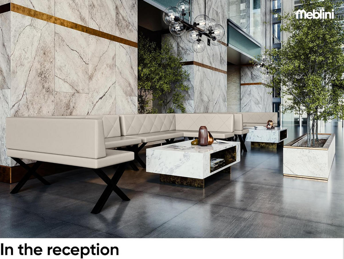 ECKBANK ERIC_X - Beige, Leder (128/168cm) - Meblini