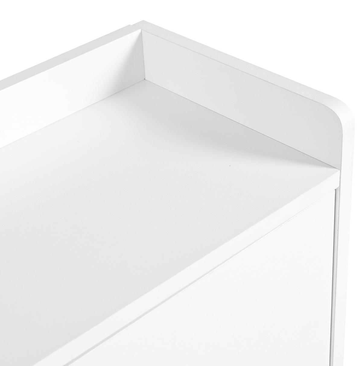 SCHUHSCHRANK 119/122/24 cm Weiß aus Spanplatte mit Sitzbank - Weiß, Holzwerkstoff (119/122/24cm) - OKMYHOME