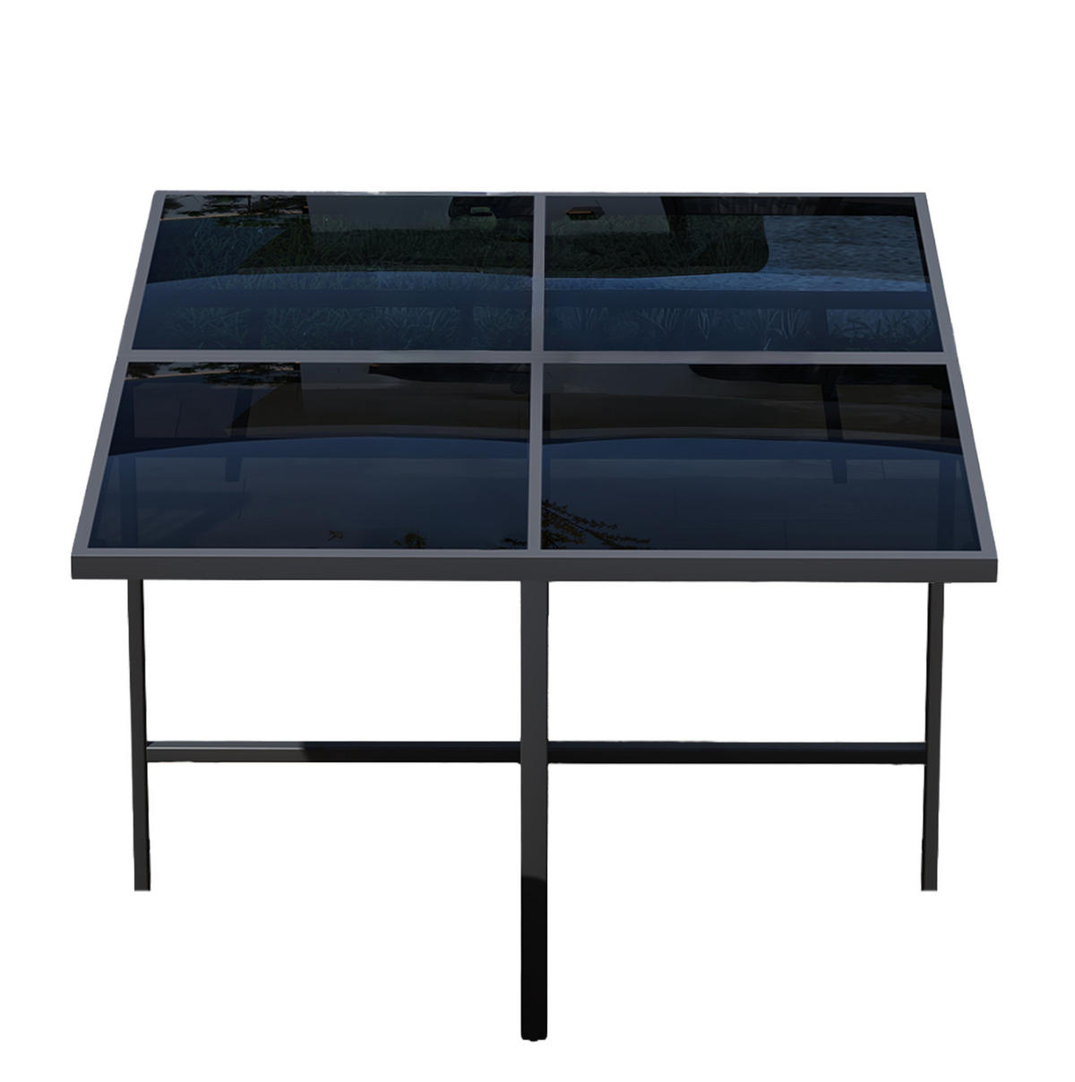 GARTEN-ESSGRUPPE 7-tlg. mit Tisch 117x117 cm Schwarz/Natur - Schwarz, Metall - Beauniv