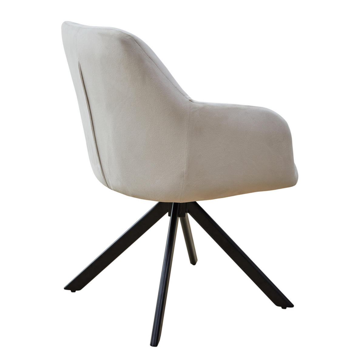 ESSZIMMERSTUHL SORA Samt Creme - Creme/Schwarz, Textil/Metall (55/83/51cm) - SVITA