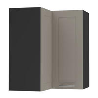 ECKHÄNGESCHRANK Kvantum W12/60 Beige Matt / Schwarz Matt 60 / 60 / 72cm - Beige/Schwarz, Holz/Holzwerkstoff (60/72/60cm) - Feldmann-Wohnen