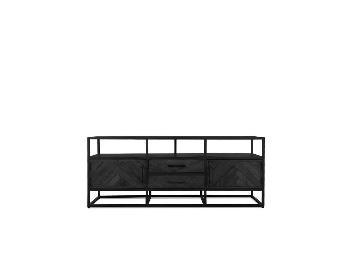 TV Board Ja/ Mangoholz 150 cm / 45 cm Schwarz - Schwarz, Holz (150/60/45cm) - Villa Möbel