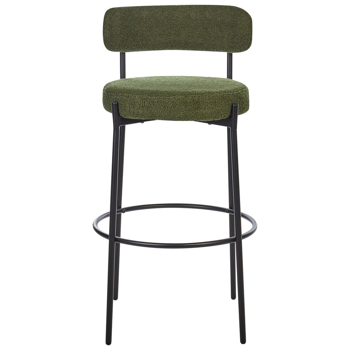 BARSTÜHLEN 2er-Set Grün Allison - Schwarz/Grün, Textil (50/97/50cm) - Beliani