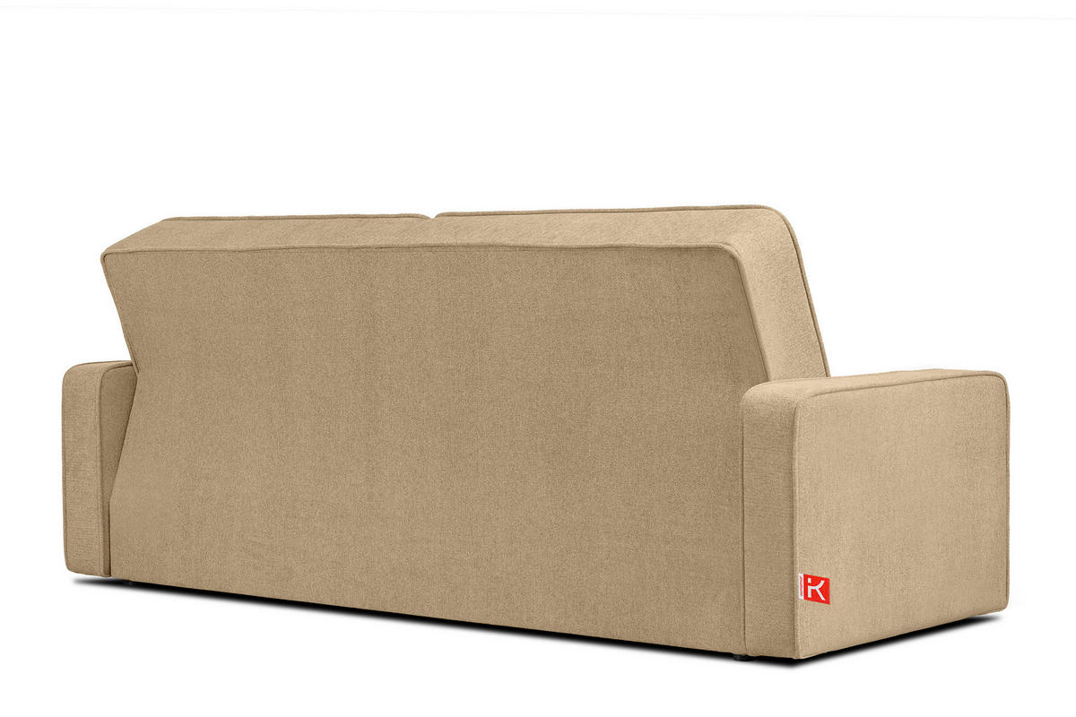SCHLAFSOFA ORIO 3 Personen, Chenille-Stoff, Creme - Creme, Textil (219/90/90cm) - KONSIMO®