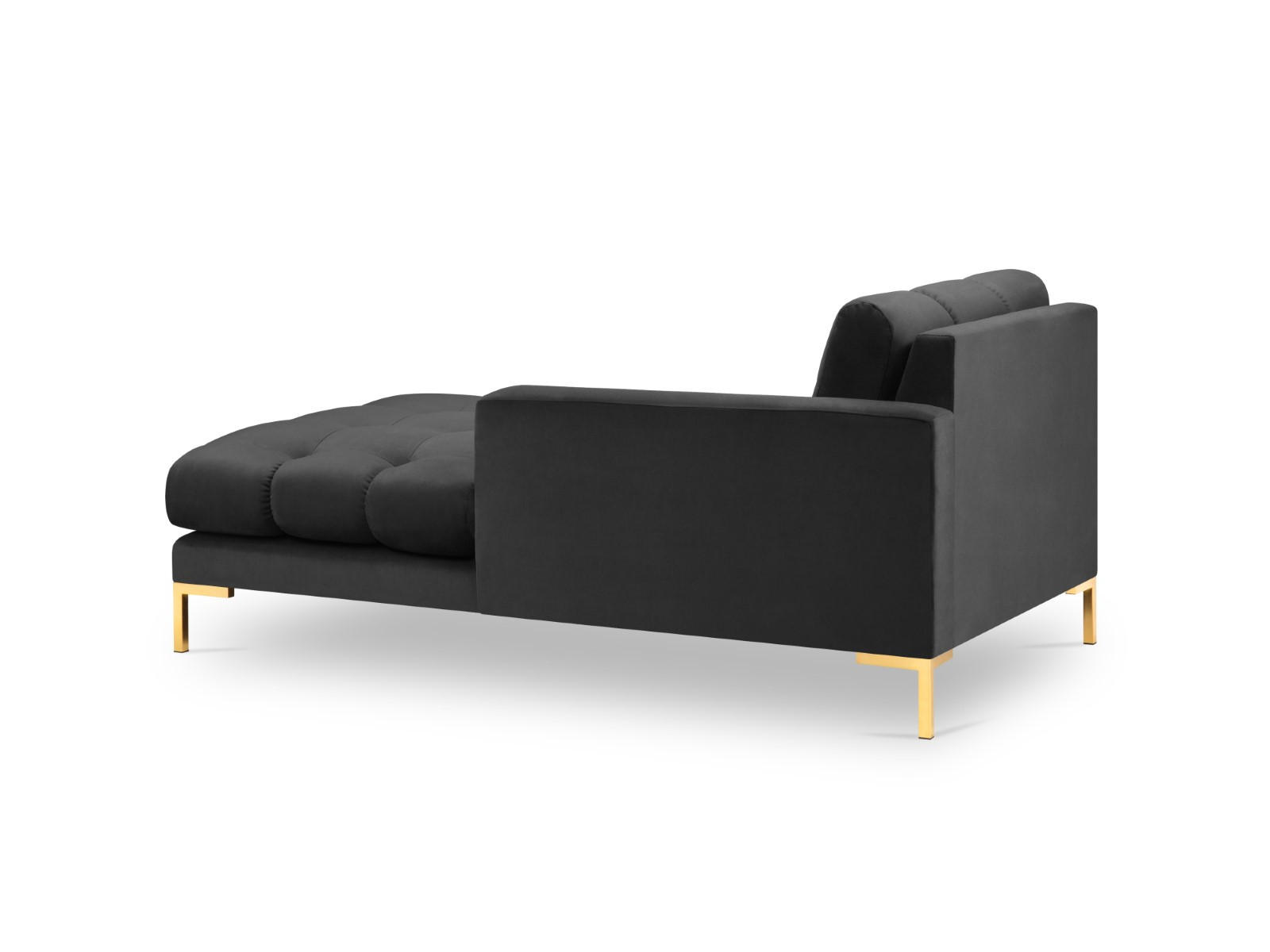 CHAISELONGUE rechts Mamaia aus Samt dunkelgrau - Dunkelgrau, Textil (102/75/185cm) - Micadoni