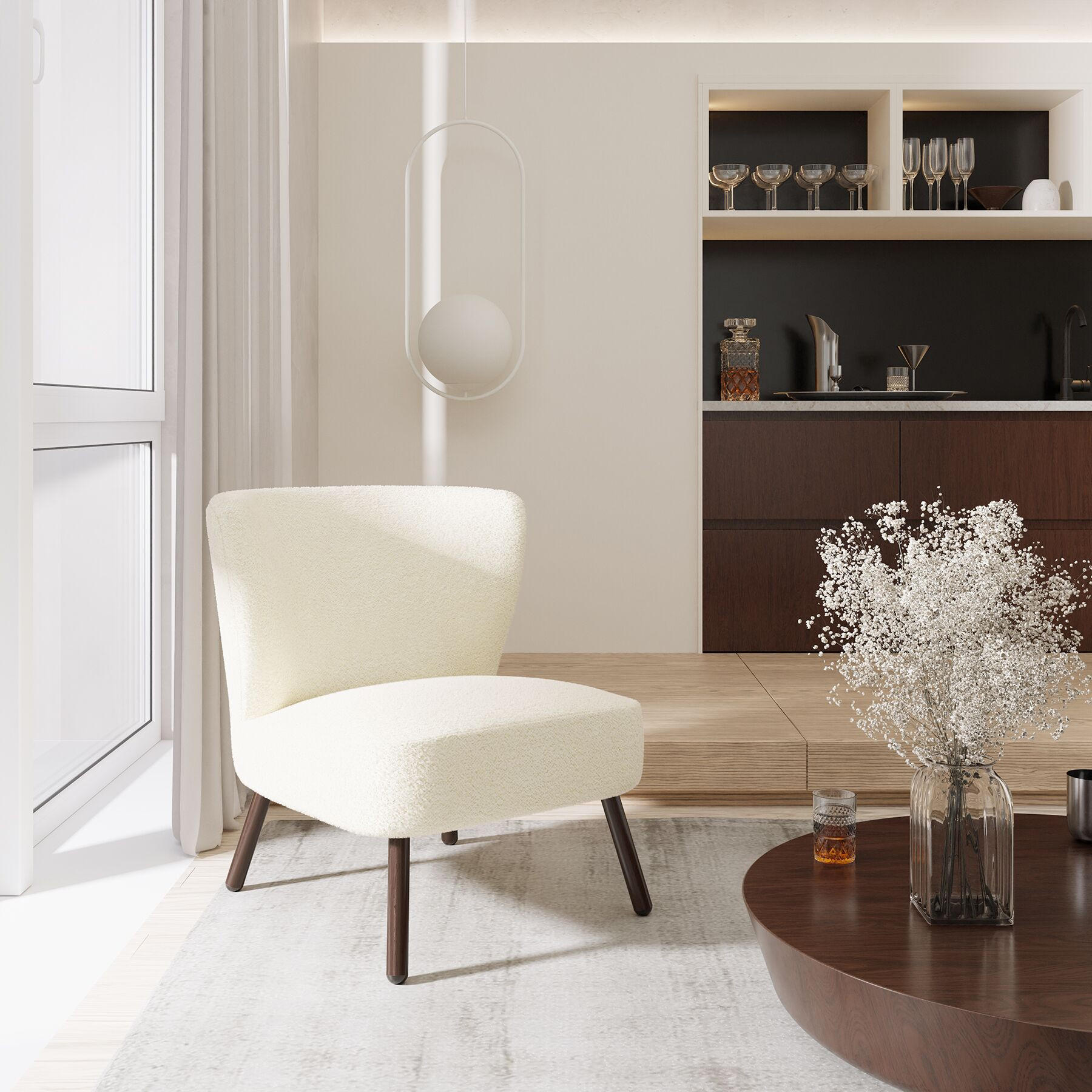 Thumbnail - tectake Cocktailsessel, Weiß, Kunststoff, 61x69x68 cm, Wohnzimmer, Sessel, Polstersessel