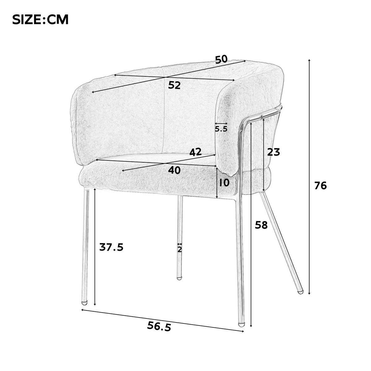 STOLIČKA S PODRÚČKAMI 56,5/50/76 cm - biela, kov/textil (50/76/57cm) - Urban Meuble