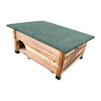 DOMEK opálený pro ježky jedlové dřevo bitumenová střecha 25 cm - hnědá, dřevo/papír (57/25/44cm) - Relaxdays