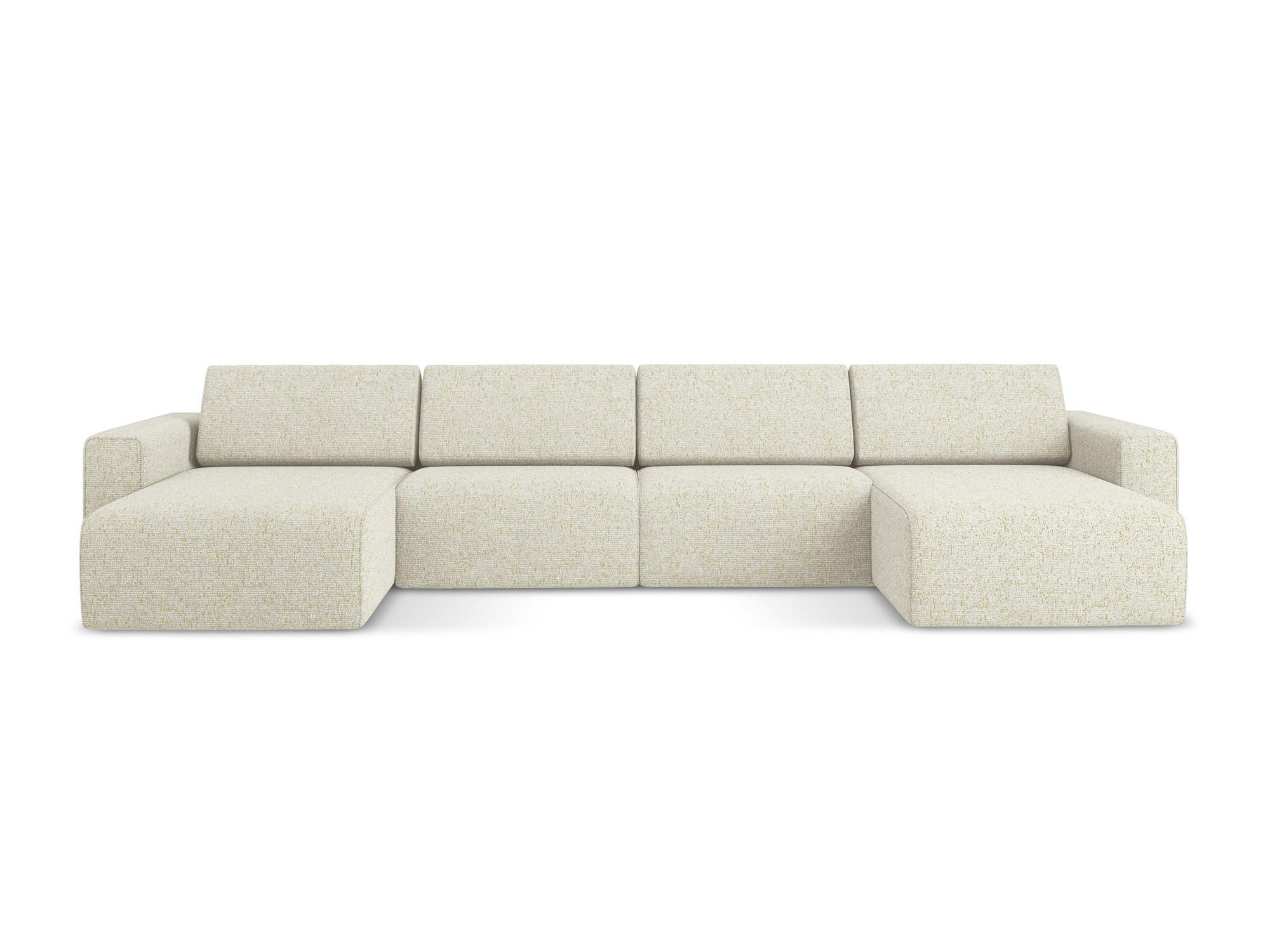 WOHNLANDSCHAFT Strukturstoff Stoff Beige - Beige/Creme, Kunststoff/Textil (404/80/167cm) - Makamii
