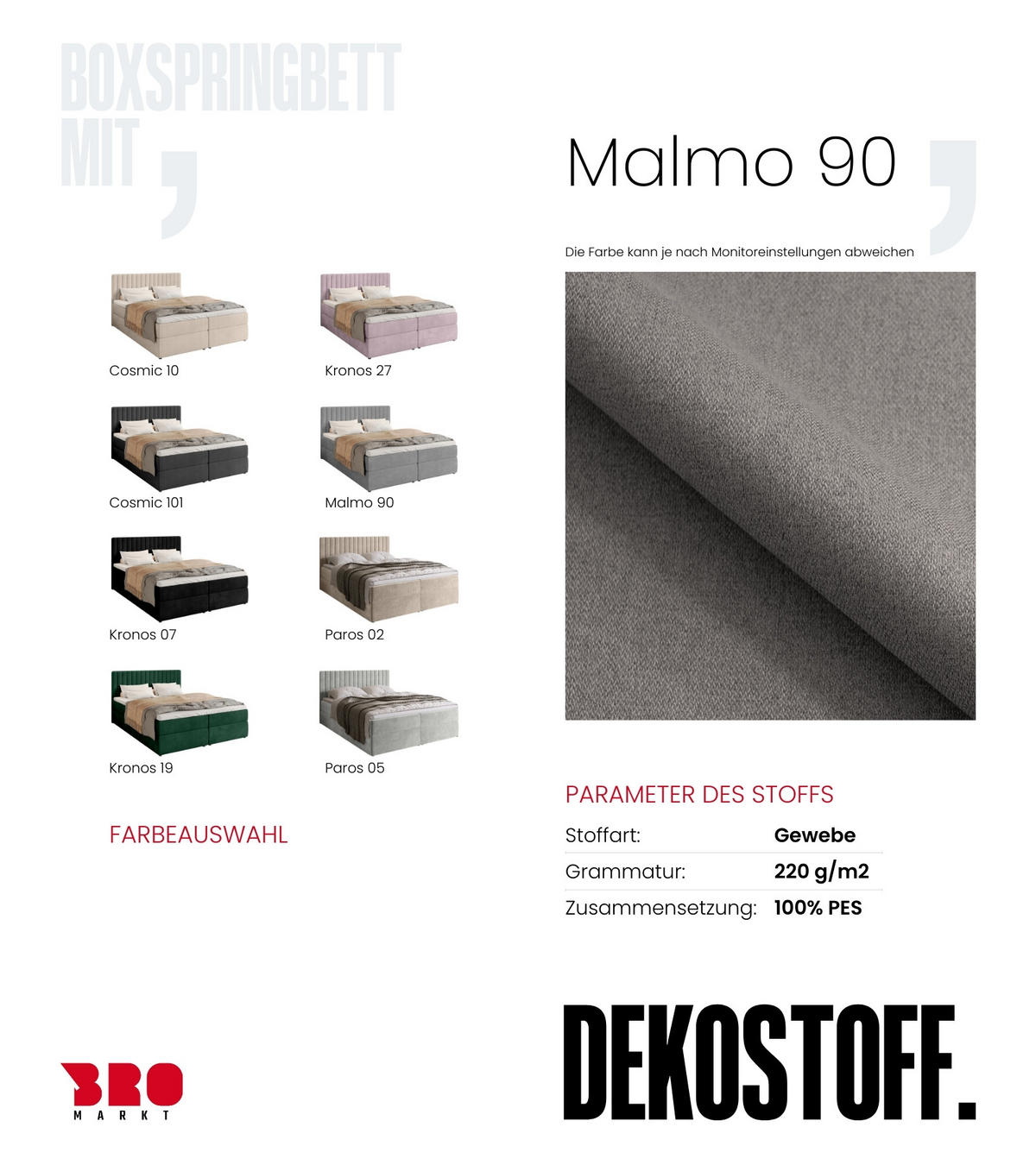 BOXBETT Dream mit Topper 140/200 Hellgrau - Hellgrau, Holzwerkstoff/Textil (140/200cm) - Bromarkt