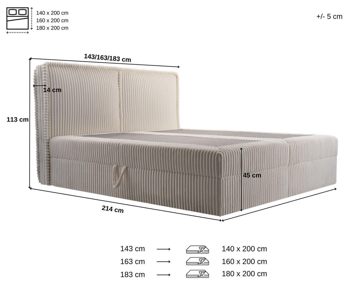 KONTINENTALBETT - Boxspringbett 180 x 200 - 04 Ambience 15 - Hellrosa - Hellrosa, Holzwerkstoff/Textil (180/200cm) - Möblo