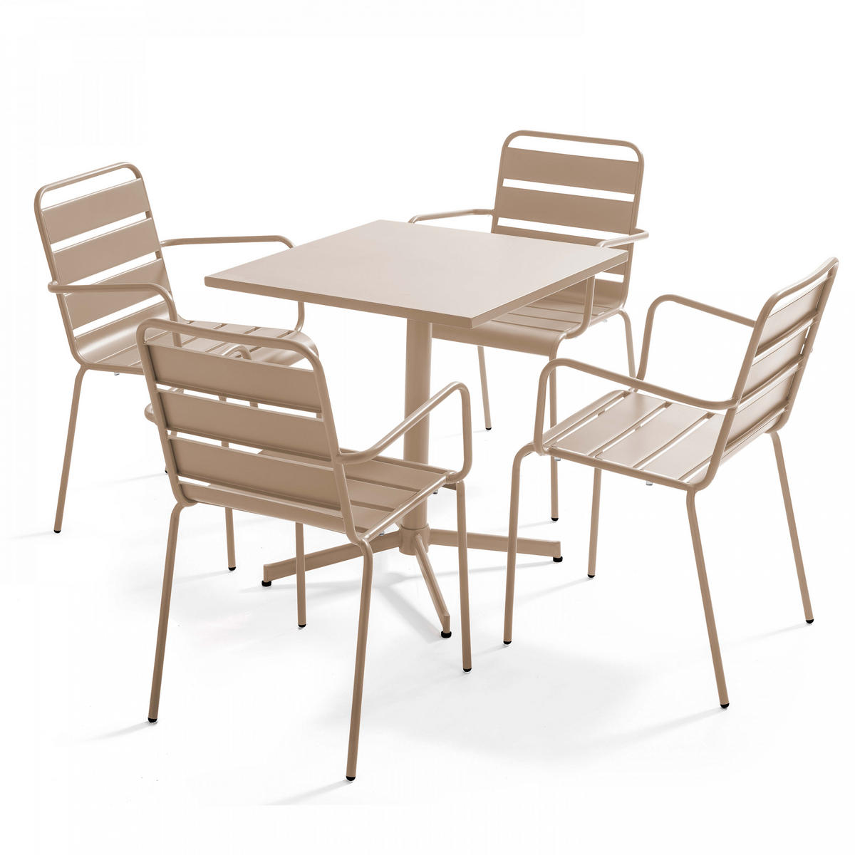 GARTENTISCH , klappbar, Taupe - Taupe, Metall (70/70/72cm) - Oviala