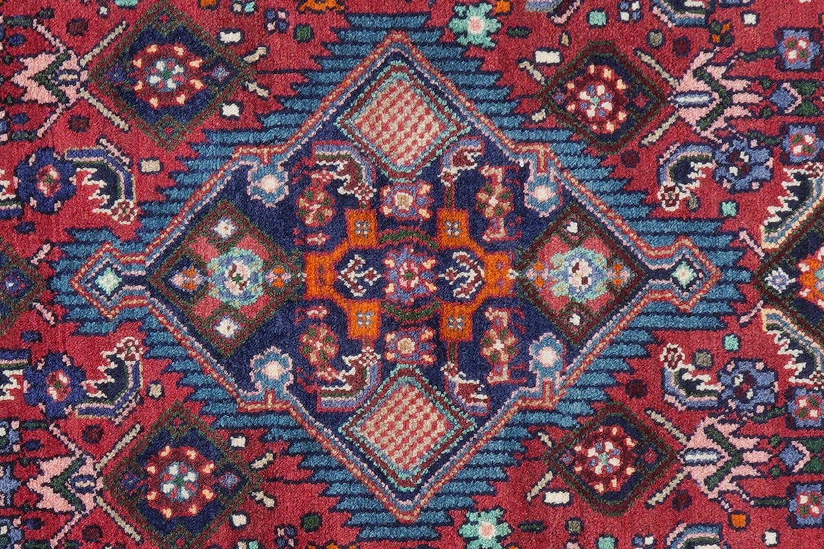 ORIENTTEPPICH handgeknüpft Assadabad Rot 214/121 cm Schurwolle - Rot, Textil (121/214cm) - Looma