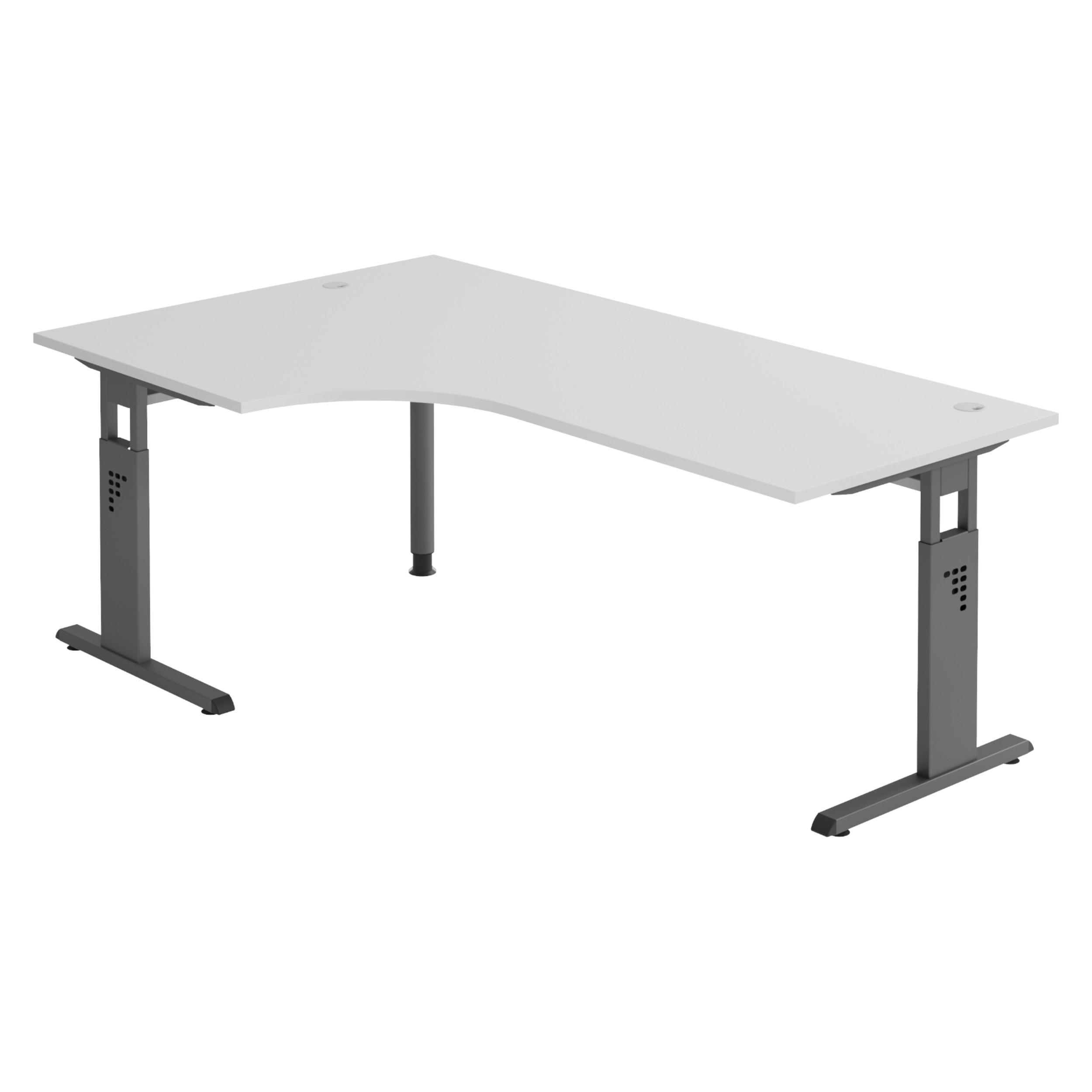 SCHREIBTISCH Serie-O 120/200/74 cm in Grau/Graphitfarben - Graphitfarben/Grau, Holzwerkstoff (120/200/74cm) - bümö