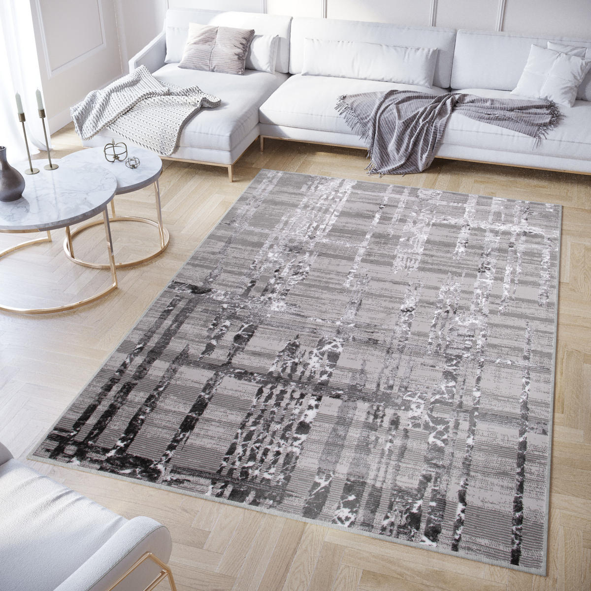 TEPPICH CRYSTAL Grau 250/350 cm - Grau, Textil (250/350cm) - Tapiso