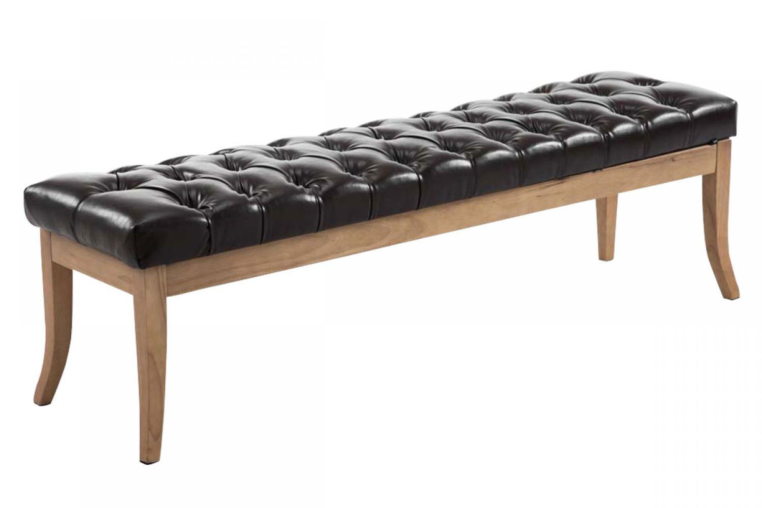 SITZBANK 150/38 cm Kunstleder Braun - Naturfarben/Braun, Holz/Textil (150/46/38cm) - CLP