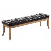 SITZBANK 150/38 cm Kunstleder Braun - Naturfarben/Braun, Holz/Textil (150/46/38cm) - CLP