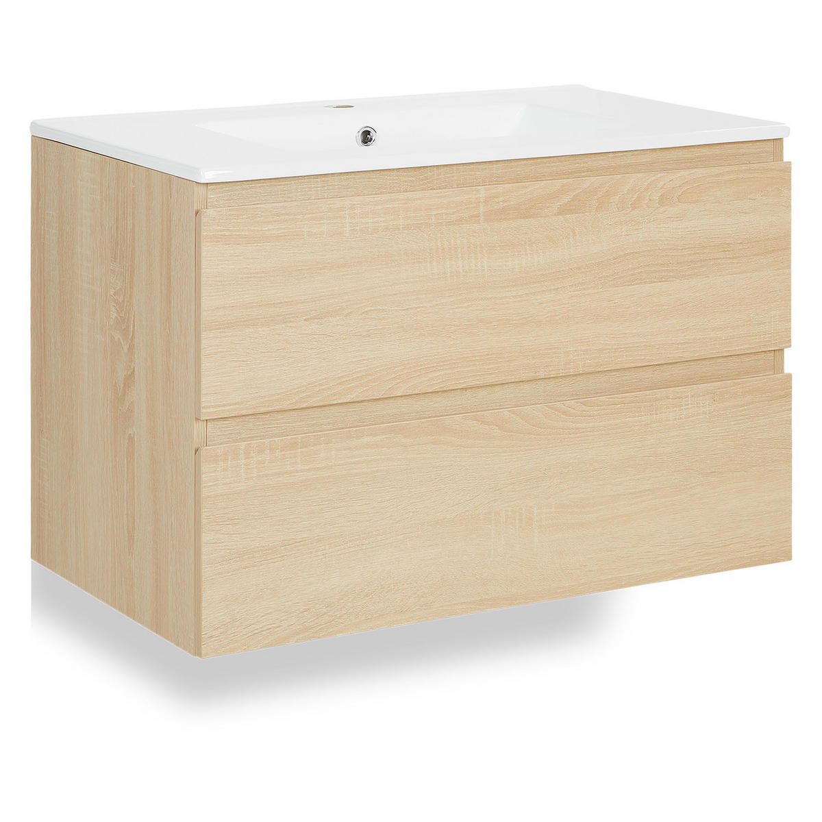 WASCHTISCHKOMBI 80 cm Eiche - Eichefarben, Holz/Keramik (80/54/47cm) - Homestyle4u