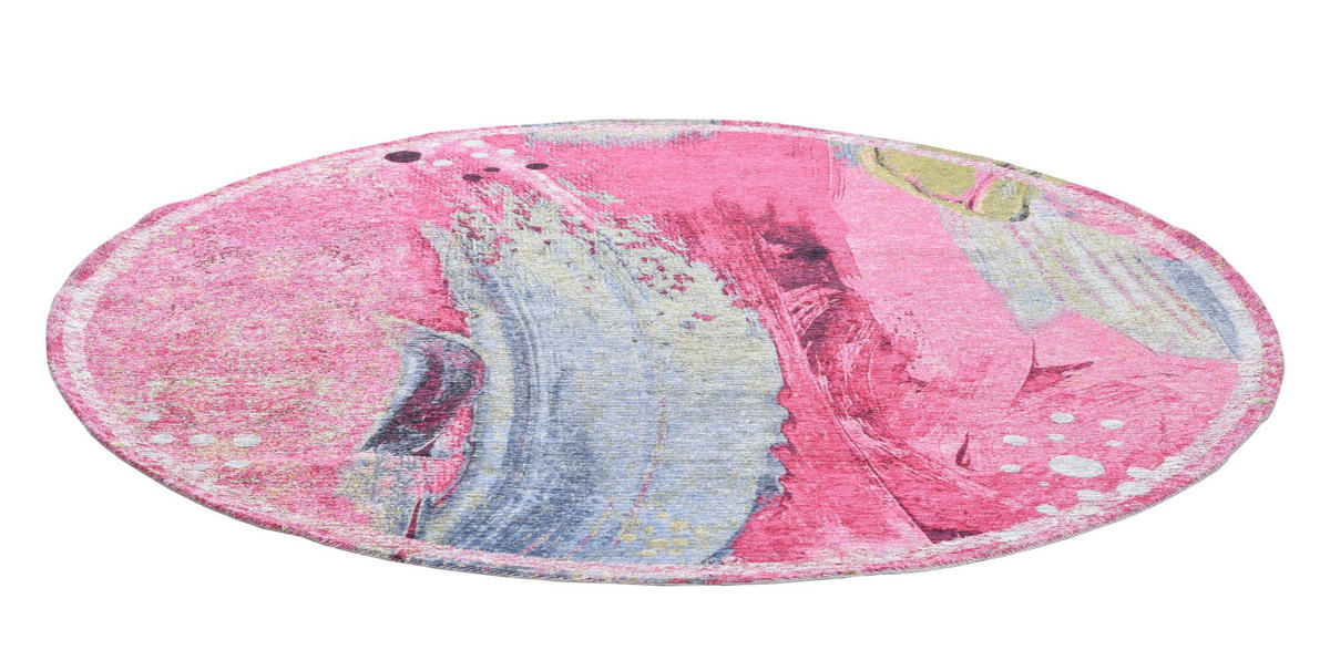 FLACHWEBETEPPICH Cosima 100x100 cm - Pink, Textil (100/100cm) - Gino Falcone