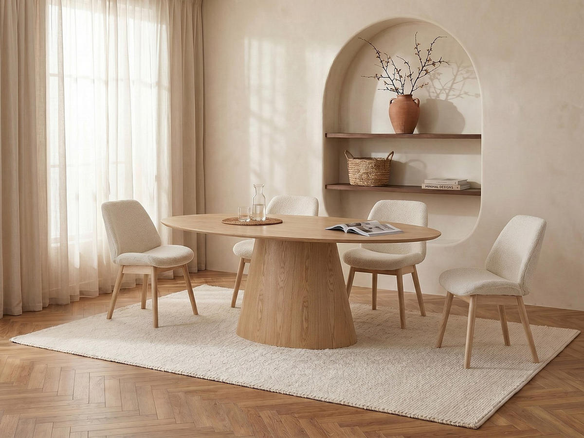 ESSTISCH - 6 Personen - Holz, Platte - Naturfarben Hell ANTELADA - Naturfarben, Holz (90/160/76.5cm) - Vente-Unique