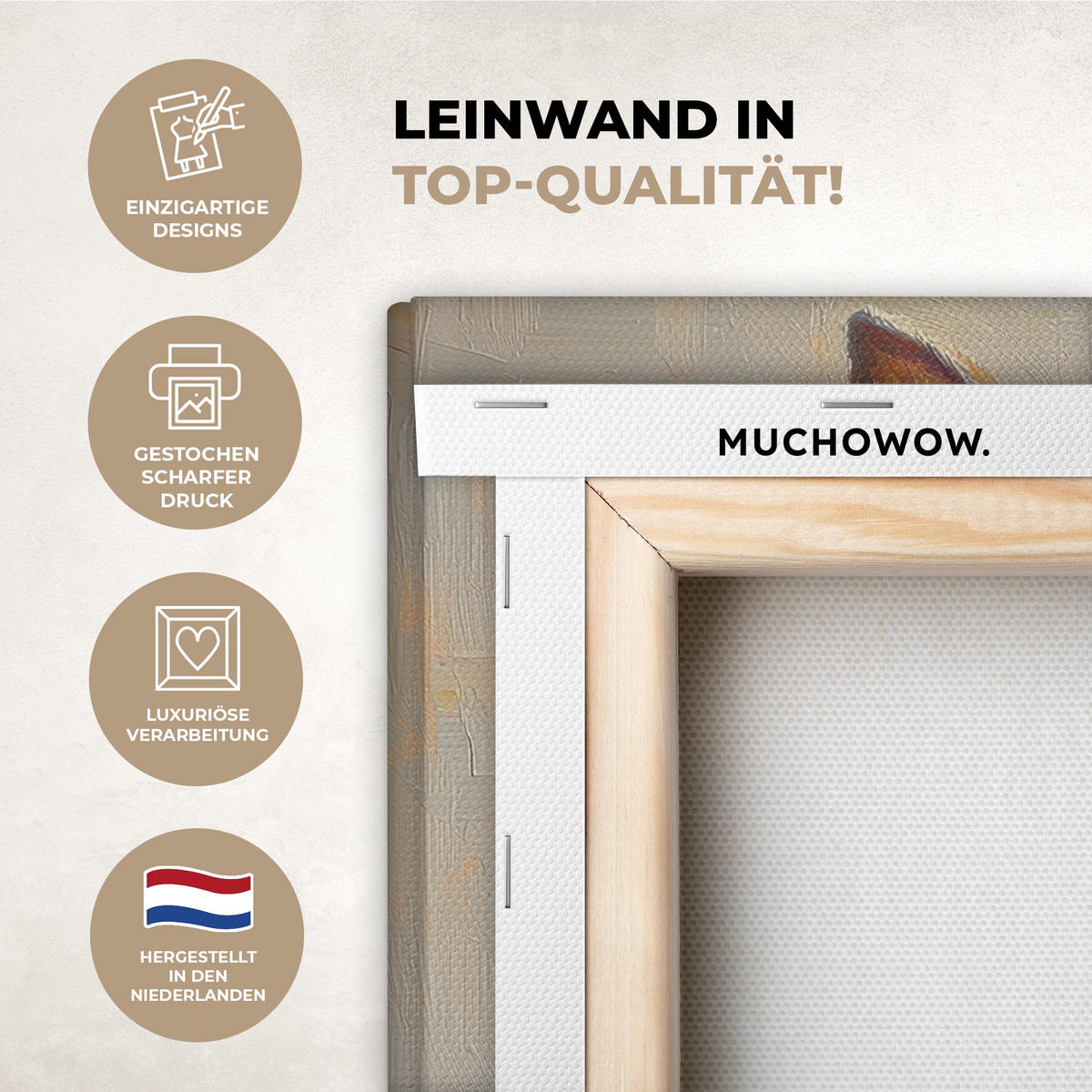 LEINWANDBILD Osterhase - Pastell - Eier Deko Wohnzimmer 20x20 cm - Beige, Textil (20/20cm) - MuchoWow