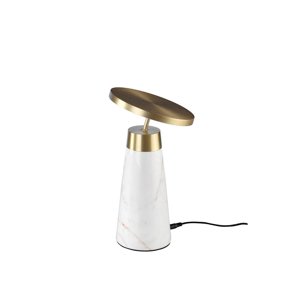 TISCHLAMPE Stahl Weiß , Gold - Goldfarben/Weiß, Metall (16/16/26cm) - ANGEL CERDA