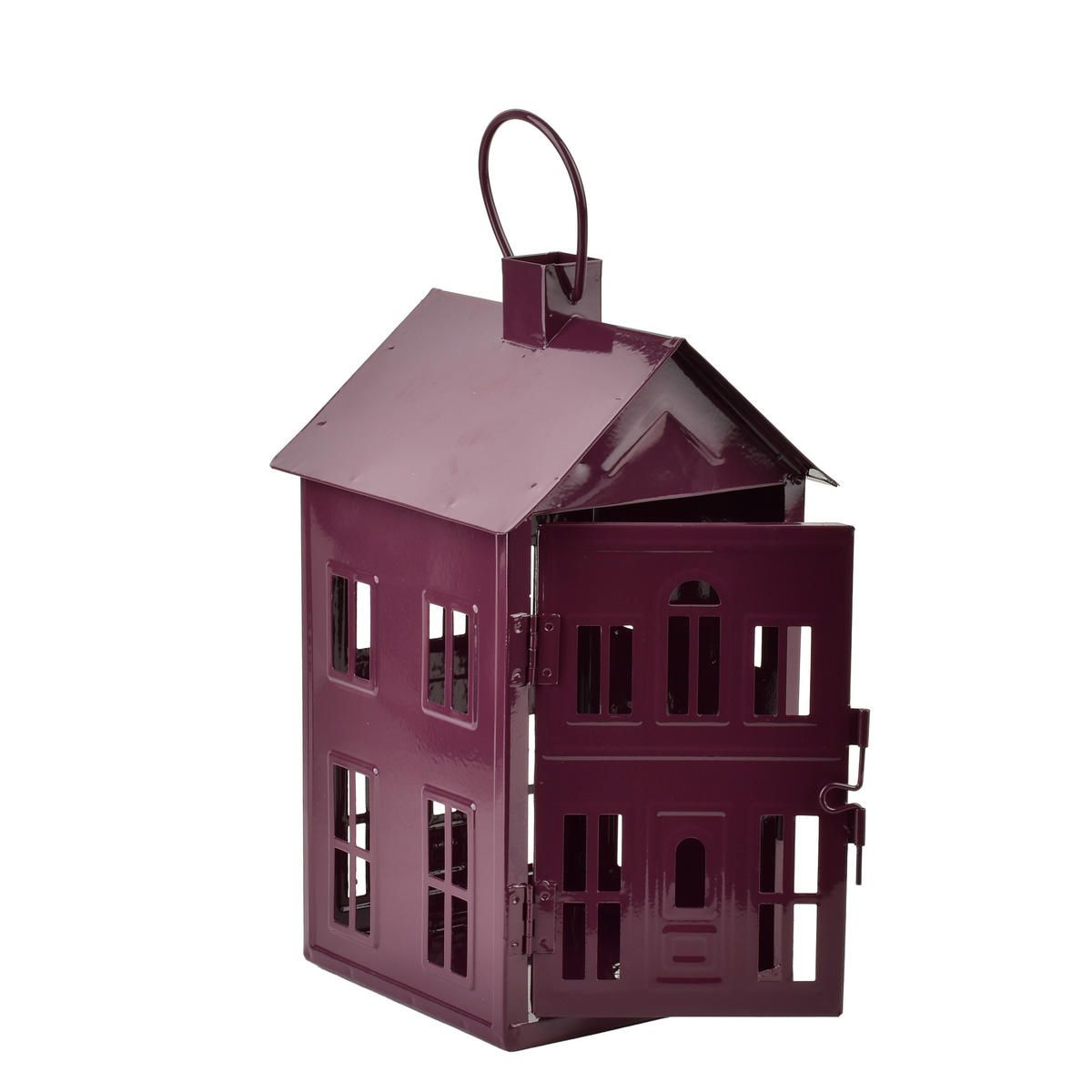 LATERNENHAUS Roger Violett 14,8x14,3xh26,8 cm Metall - Violett, Metall (14.3/26.8/14.8cm) - Mondex