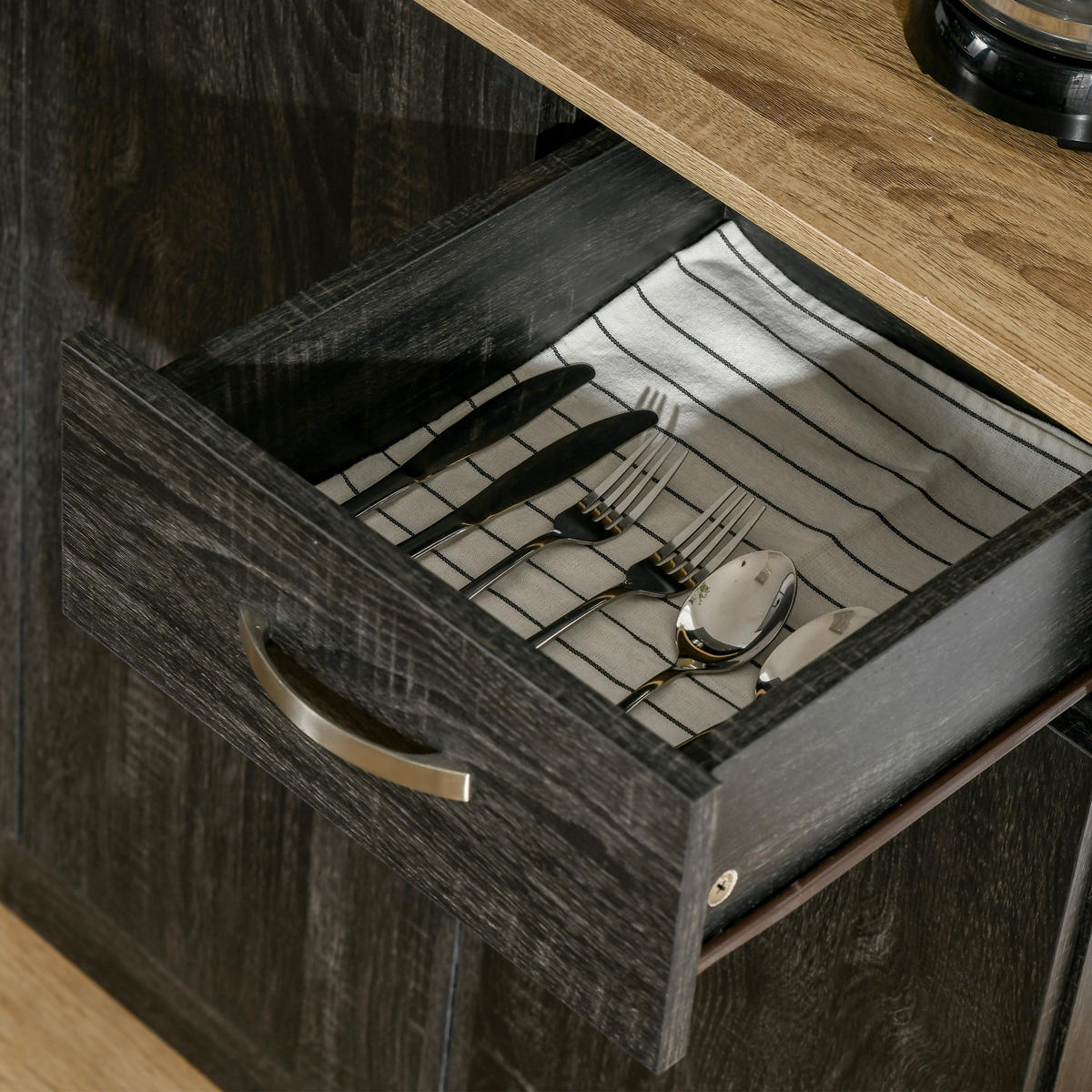 BUFFET DE-11052 6 Türen Schwarz - Schwarz, Holzwerkstoff (39/180/101cm) - ComfortXL