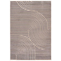 KOBEREC sivý geometrický - 200 x 300 cm - sivá/béžová, textil (200/300cm) - Mazovia