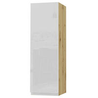 HÄNGESCHRANK Florence W4/30 Eiche Artisan / RAL 9003 signalweiß HG 30 / 32,5 / 96cm - Türanschlag rechts - Weiß Hochglanz/Eiche Artisan, Holz/Holzwerkstoff (30/96/32.5cm) - Feldmann-Wohnen
