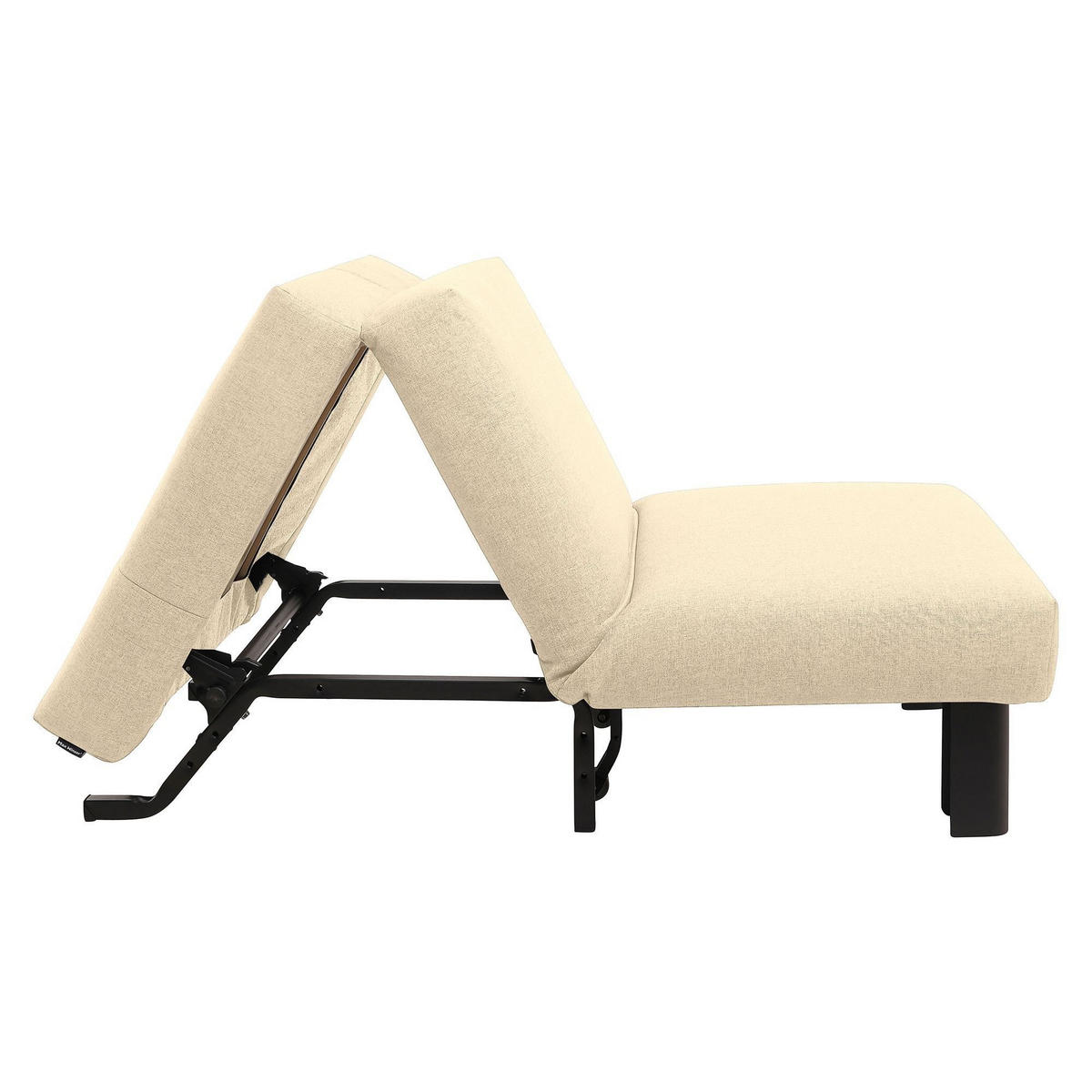 FALTSESSEL Kalomira Bezug Flachgewebe Metall schwarz / beige - Weiß, Kunststoff (100/85/85cm) - 58aufmkessel