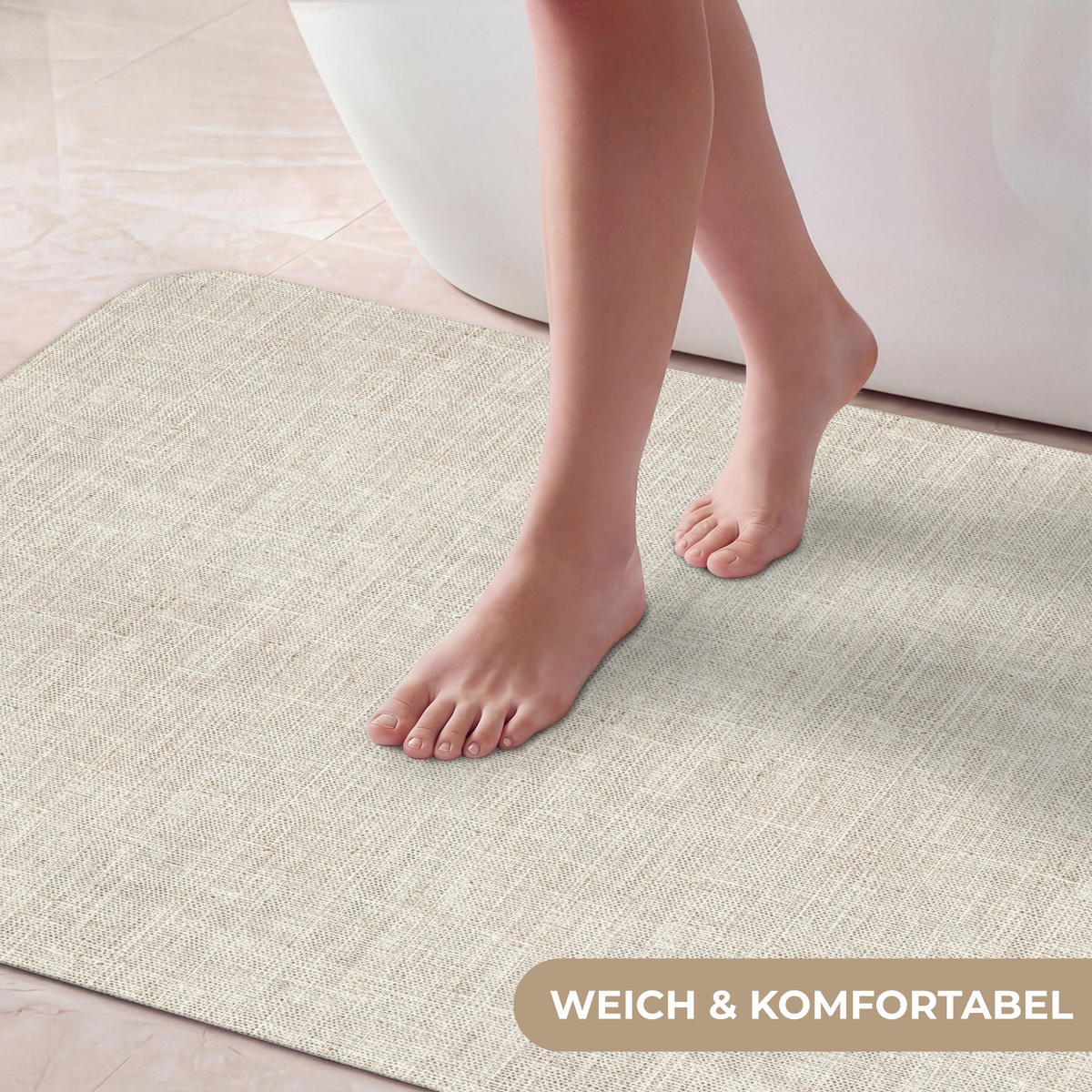 KOUPELNOVÁ PŘEDLOŽKA Povlečení - Textura - Béžová 60x120 cm - béžová, textil/plast (60/120cm) - OnlyWow