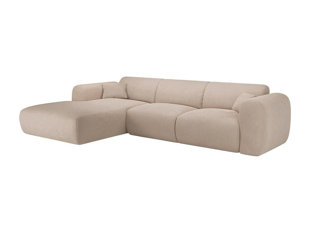 SOFA - 5 Personen - samt - beige Pogni - Beige, Textil (280/165cm) - Vente-Unique