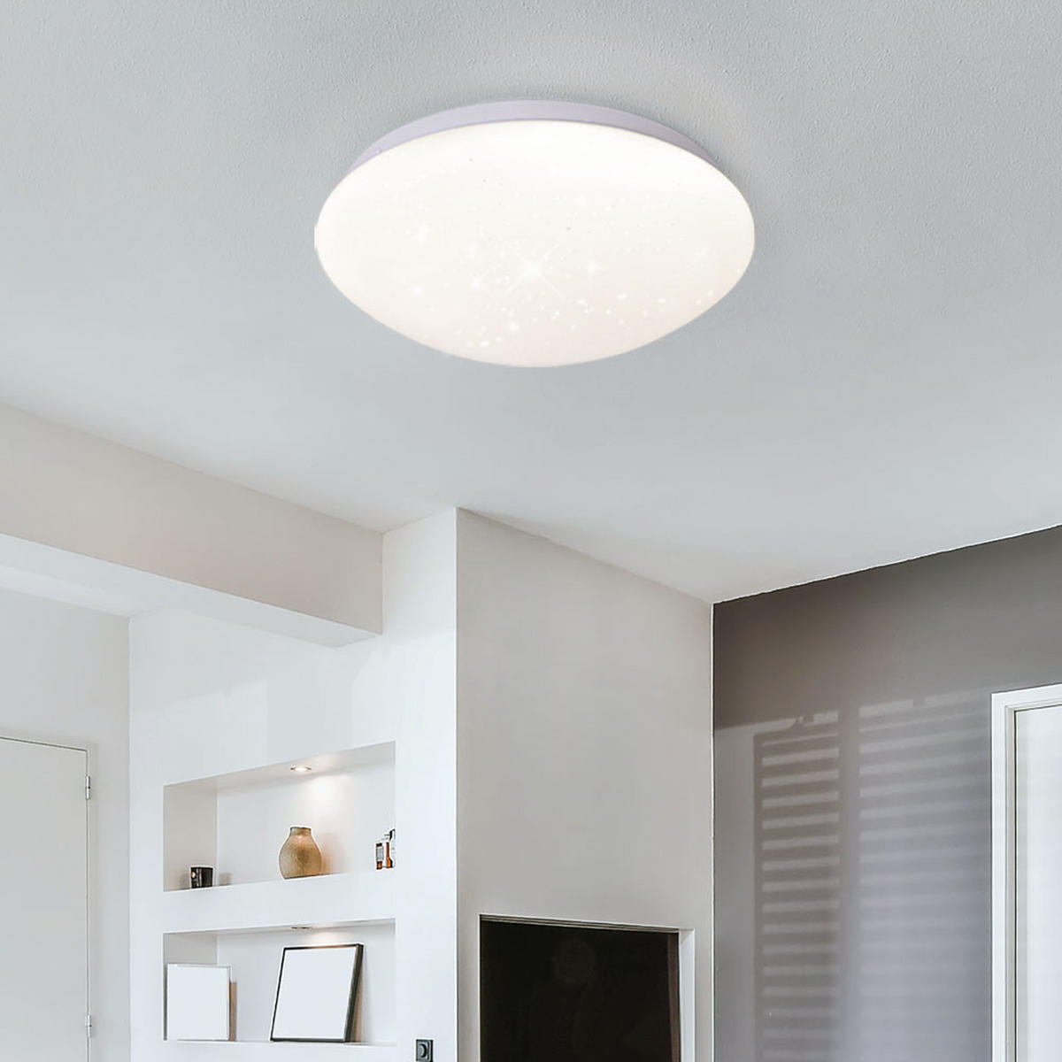 LED DECKENLEUCHTE Metall Weiß Sternenhimmel Effekt - Weiß, Metall (29/9.2/9.5cm)