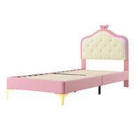KINDERBETT 90x200 cm mit LED, Schleifen, Lattenrost, Rosa - Rosa, Holz (90/200cm)