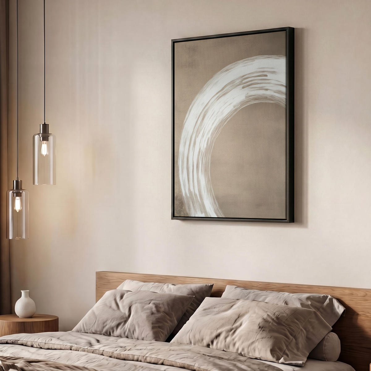 LEINWAND Bilder mit Rahmen - Farbe - Braun - Japandi - 50x70 - Kupferfarben, Textil (50/70cm) - MuchoWow