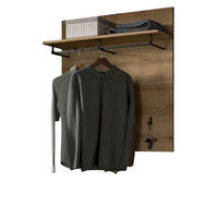 GARDEROBENPANEEL Evoke Eiche 90 cm, Flurgarderobe mit Kleiderstange - Eichefarben, Holzwerkstoff/Metall (90/98/27cm) - Inn.Furn