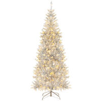 WEIHNACHTSBAUM 180cm Silber - Silberfarben, Kunststoff (180cm) - COSTWAY